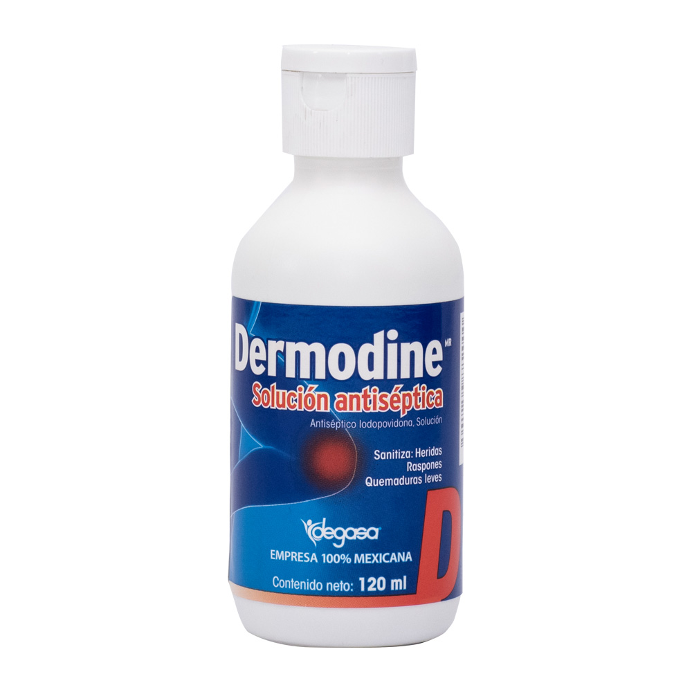 Dermodine 120 ml solución, Lab. Degasa (Yodopovidona 11 g / 100 ml)