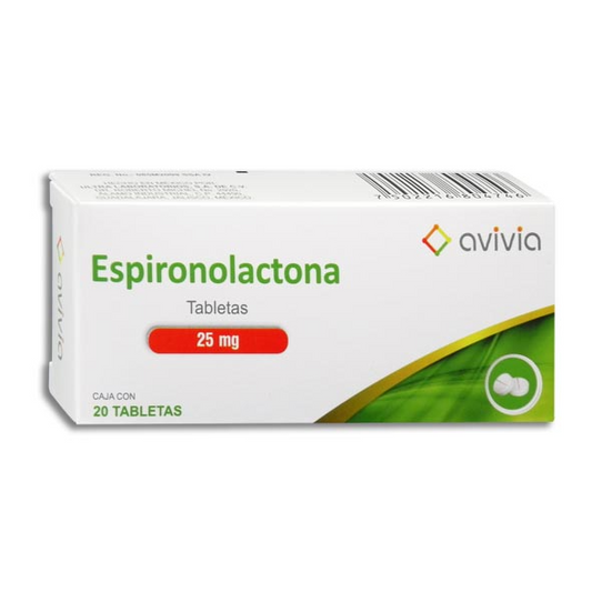 ESPIRONOLACTONA 20 tabletas, Lab. Avivia (Espironolactona 25 MG)