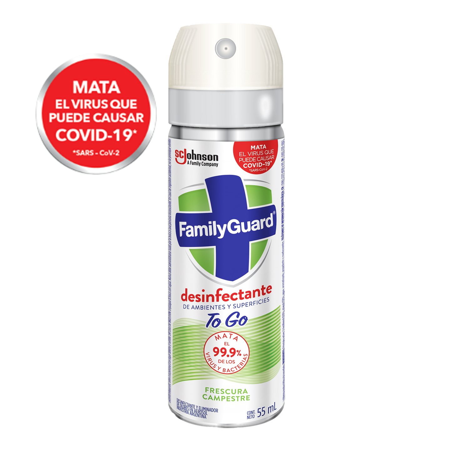 Desinfectante en Aerosol Family Guard 55 ml, J&J