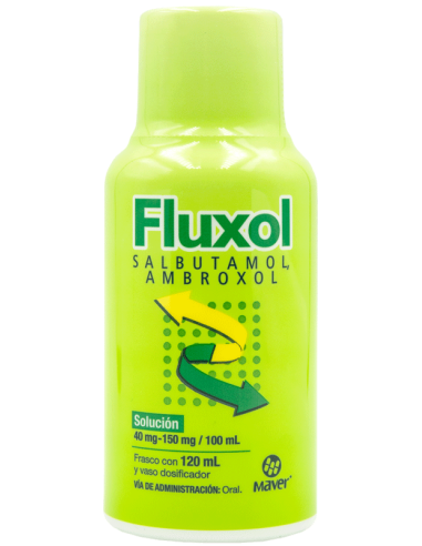 Fluxol 120 ml Solución oral, Lab. Maver (Salbutamol 0.040 g, Ambroxol 0.150 g / 100 ml)