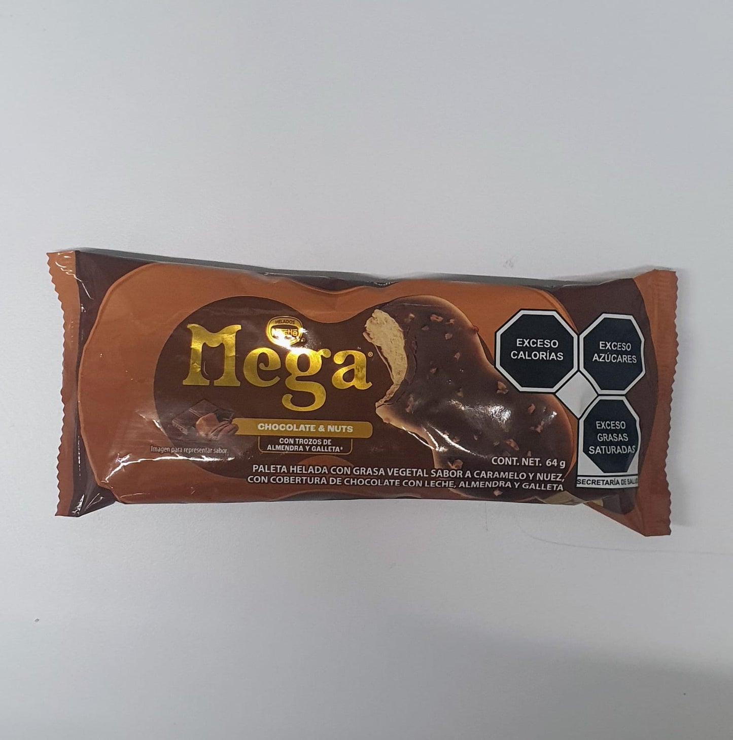 Paleta Helada Mega Chocolate, caramelo y nuez 64 g, Helados Nestlé