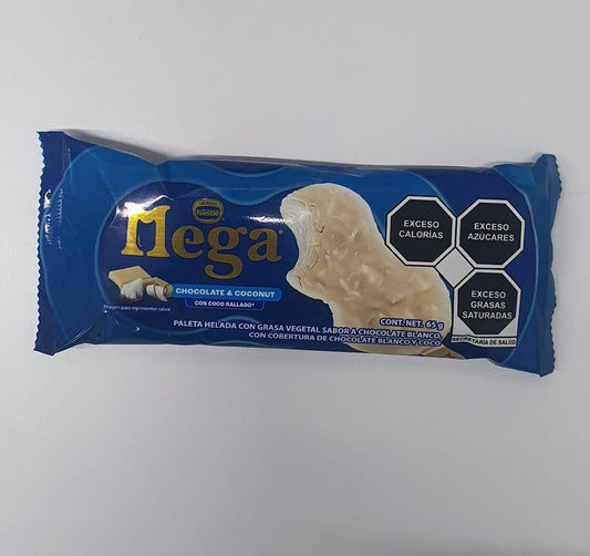 Paleta Helada Mega Chocolate blanco y Coco 65 g, Helados Nestlé