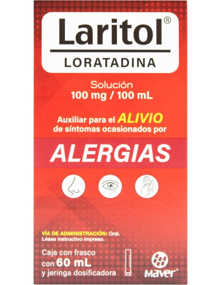 Laritol 60 ml Solución (oral) Lab. Maver (Loratadina 100.000 mg / 100 ml)