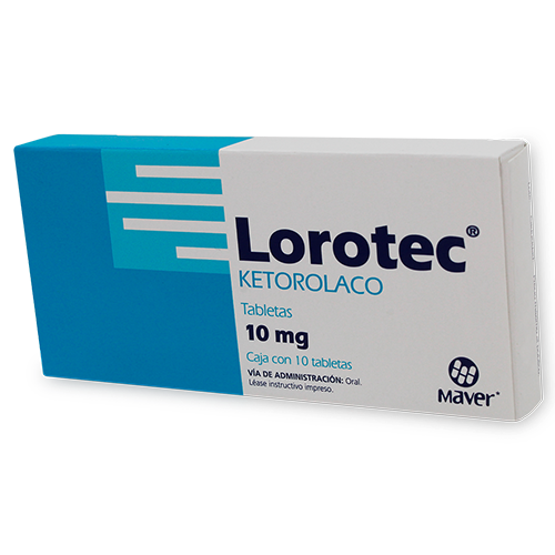 Lorotec 10 tabletas, Lab. Maver (Ketorolaco 10 mg)