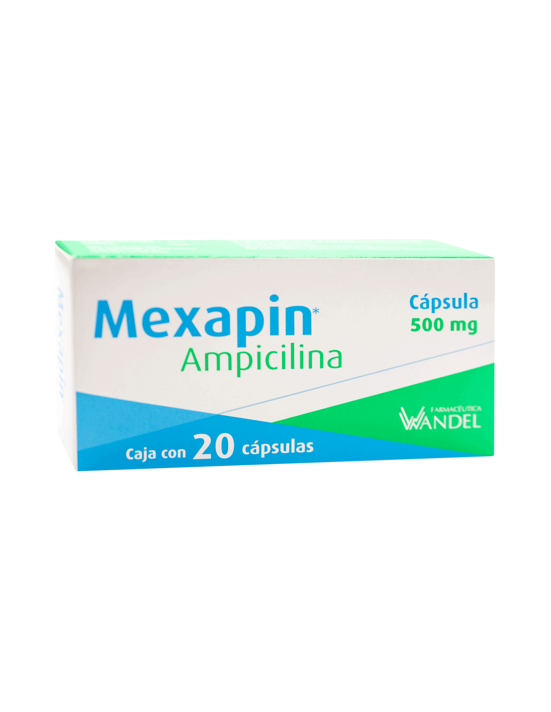 Mexapin 20 cápsulas, Lab. Wandel (Ampicilina 500 mg)