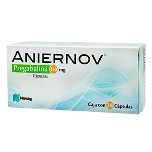 Aniernov 28 cápsulas, Lab. Novag (Pregabalina 150 mg)