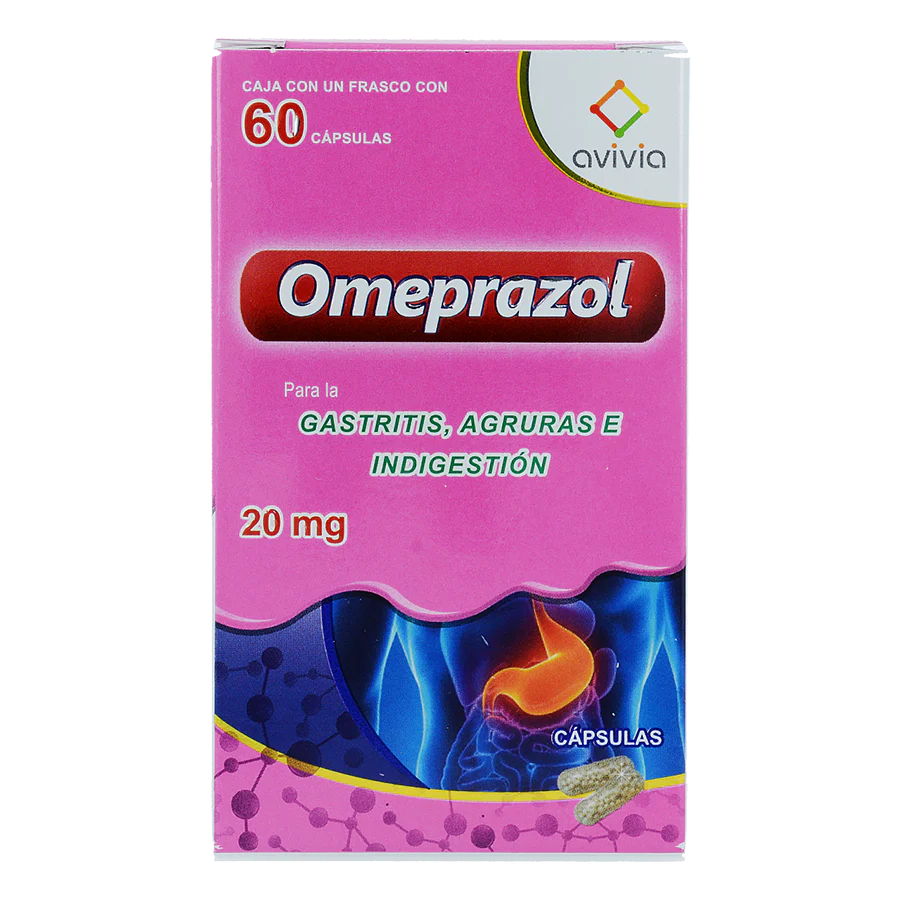 Omeprazol 60 cápsulas, Lab. Avivia (Omeprazol 20 mg)