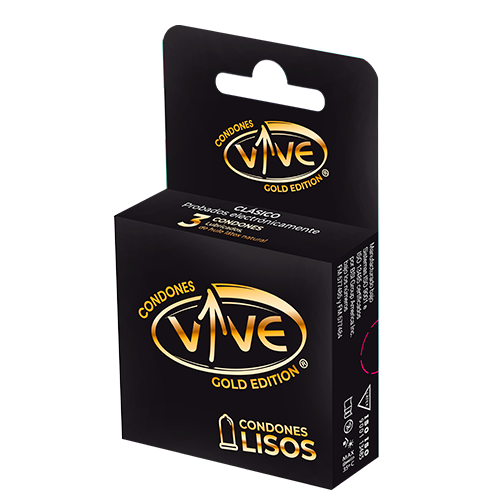 Preservativos Vive Gold Edition lisos 3 condones