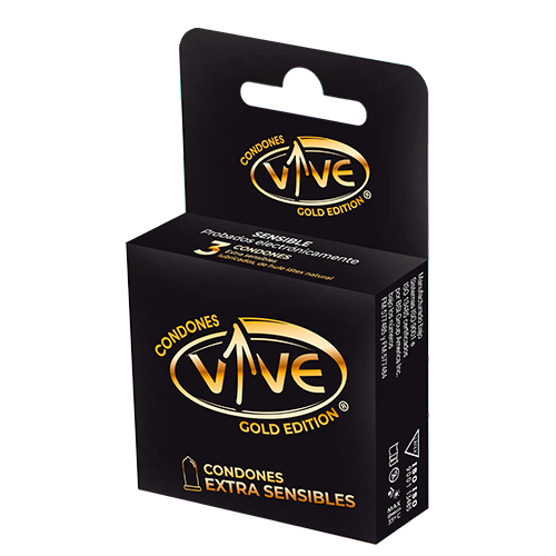 Preservativos Vive Gold Edition Extra sensibles, Colors