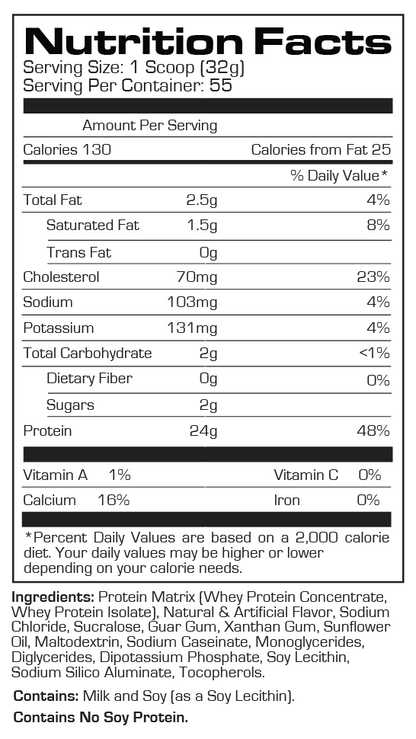 Proteína Whey Concentrate 5 LBS / 2.28 KG - 65 Serv.