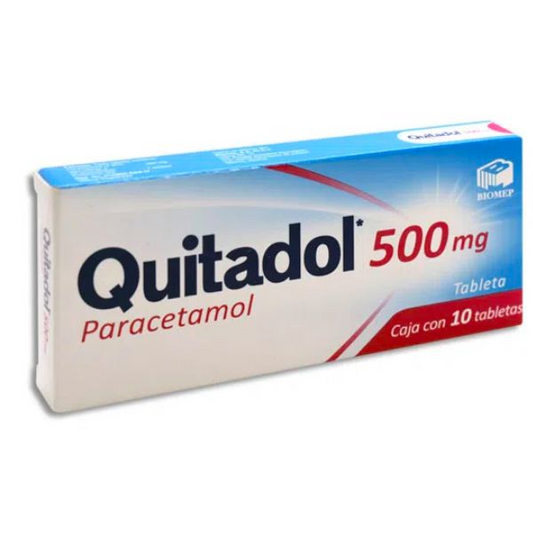 Quitadol 10 Tabletas Lab. Biomep (Paracetamol 500.000 mg)