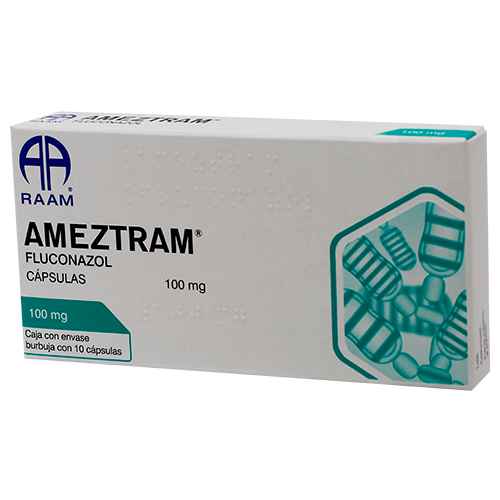 Ameztram 10 cápsulas, Lab. RAAM (Fluconazol 100 mg)