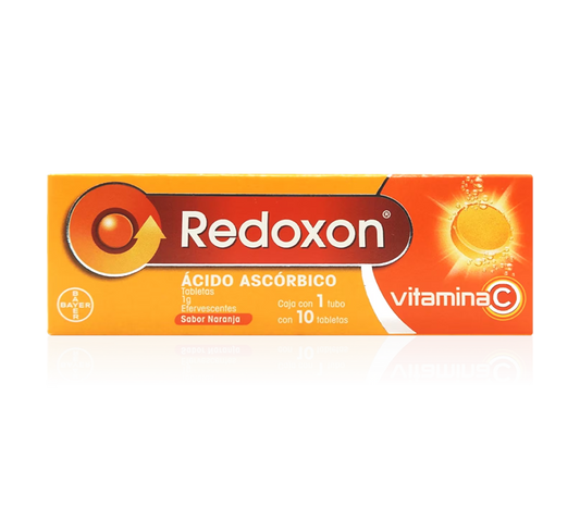 Redoxon 10 tabletas efervescentes, Lab. Bayer (Ácido ascórbico 1g)