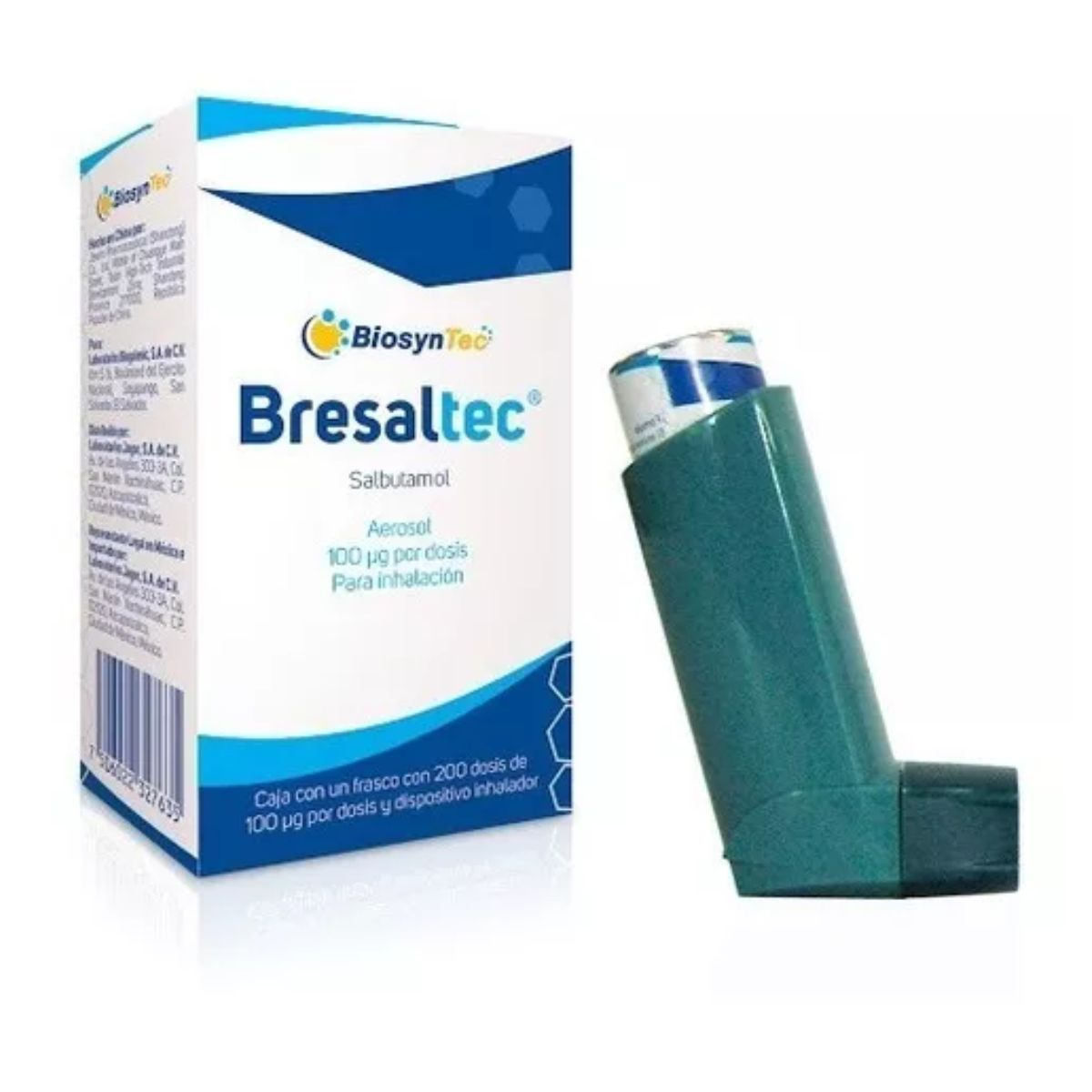 Bresaltec Aerosol inhalador con 200 dosis, Lab. Biosyntec (Salbutamol 100 mcg)