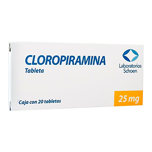 Cloropiramina 20 tabletas, Lab. Laboratorios Schoen (Cloropiramina 25 mg)