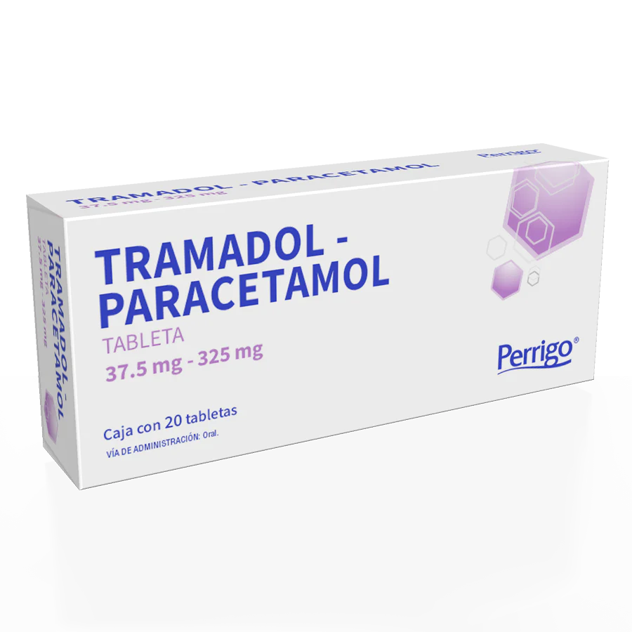 Tramadol / Paracetamol 20 tabletas, Lab. Perrigo (Tramadol 37.5mg, Paracetamol 325 mg)