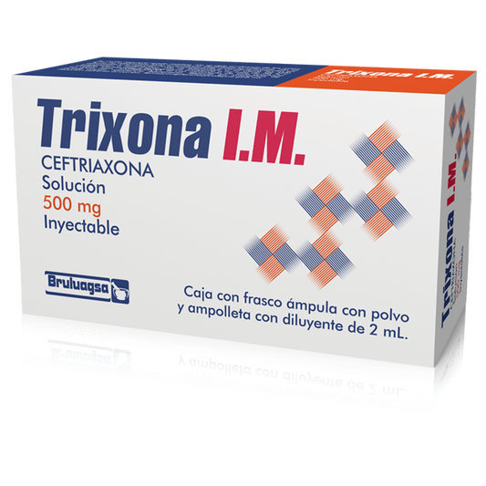 Trixona I.M. 1 amp. Solución (inyectable) Lab. Bruluagsa (Ceftriaxona 500.000 mg / 2 ml)