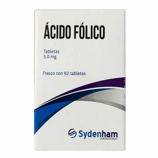 Ácido Fólico 92 Tabletas, Lab. Sydenham (Ácido Fólico 5.0 mg)