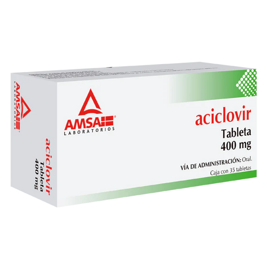 Aciclovir 35 Tabletas, Lab. AMSA (Aciclovir 400 mg)