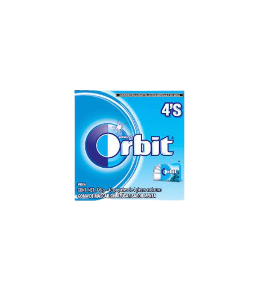 Chicle Orbit Menta 1 pte con 4 chicles