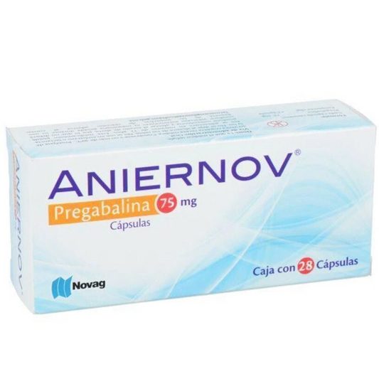 Aniernov 28 cápsulas, Lab. Novag (Pregabalina 75 mg)