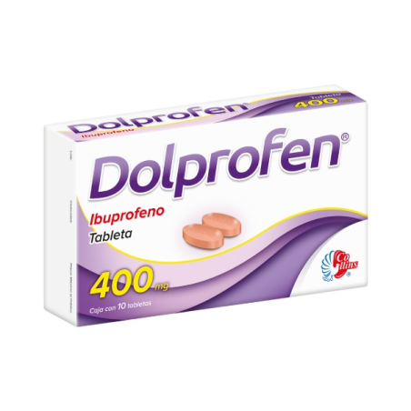 Dolprofen 10 tabletas, Lab. Collins (Ibuprofeno 400 mg)