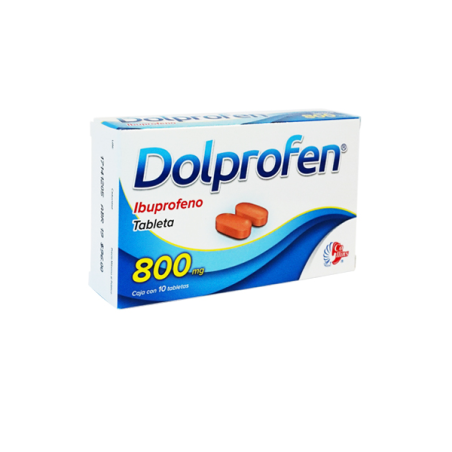 Dolprofen 10 tabletas, Lab. Collins (Ibuprofeno 800 mg)