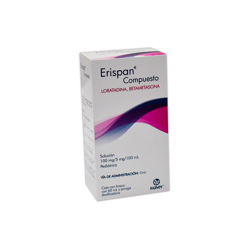 Erispan Compuesto 60 ml Solución (oral) Lab. Maver (Loratadina 100.000 mg / ml , Betametasona 5.000 mg / ml)