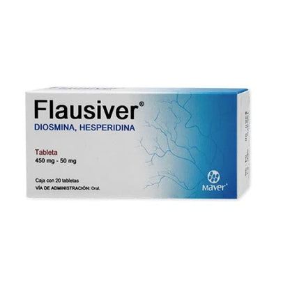 Flausiver 20 tabletas, Lab. Maver (Diosmina 450 mg, Hesperidina 50 mg)