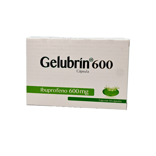 Gelubrín 600 10 cápsulas, Lab. Progela (Ibuprofeno 600 mg)