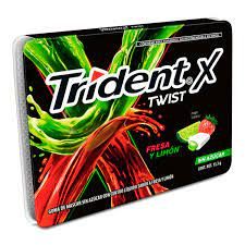 Chicle Trident twist fresa limon, carpeta con 7 pastillas