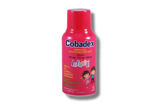 Cobadex Infantil 120 ml Solución (oral) Lab. Maver (Ambroxol 150.000 mg / 100 ml , Dextrometorfano 113.000 mg / 100 ml)