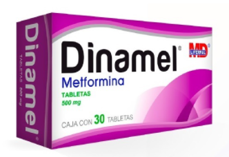 Dinamel 30 Tabletas Lab. Liferpal MD (Metformina 500.000 mg)