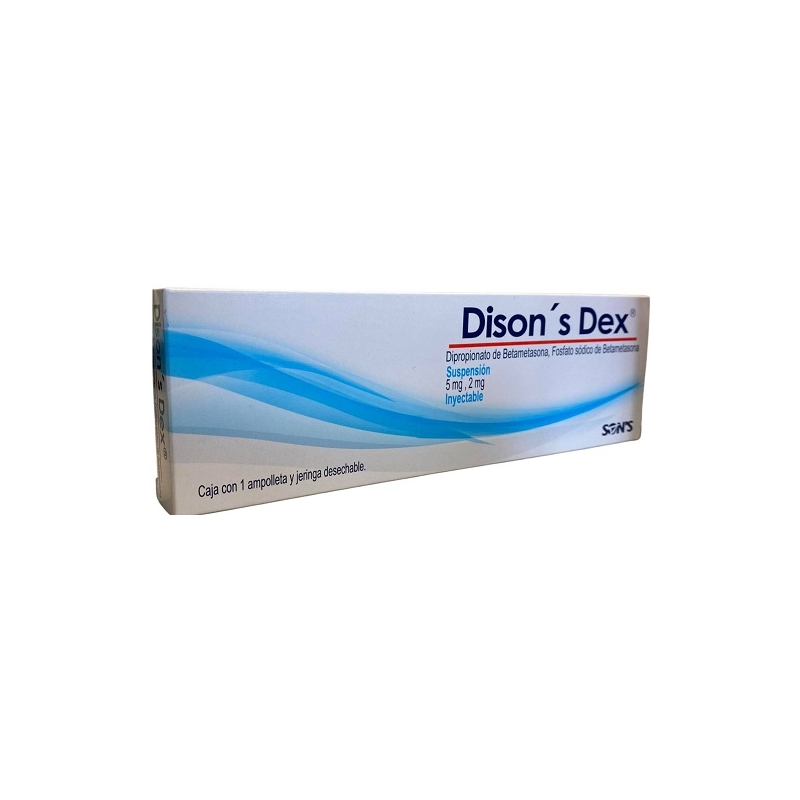 Dison's Dex 1 amp. y 1 jeringa Suspensión (inyectable) Lab. Son's (Dipropionato de Betametasona 5.000 mg / 1 ml , Betametasona 2.000 mg / 1 ml)