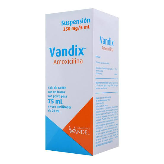 Vandix Suspensión 60 ml, Lab. Wandel (Amoxicilina 250 mg)