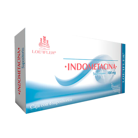 Indometacina 6 supositorios, Lab. Loeffler (Indometacina 100 mg)