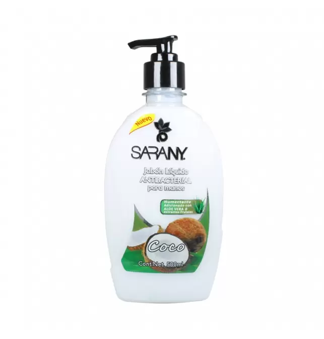 Jabón Líquido Antibacterial Sarany para manos Coco 200 ml