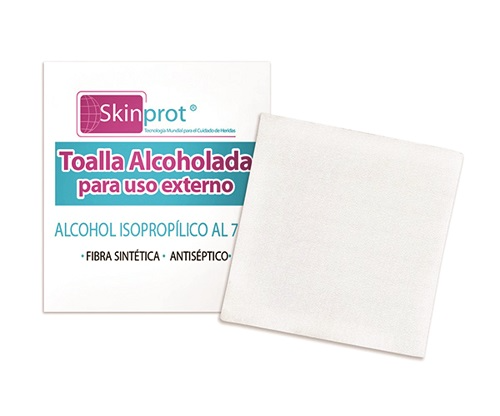 Toalla alcoholada para uso externo 1 pza, Skinprot (Alcohol isopropílico al 70%)