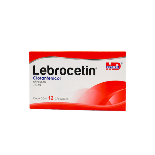 Lebrocetin 12 Cápsulas Lab. Liferpal MD (Cloranfenicol 250.000 mg)