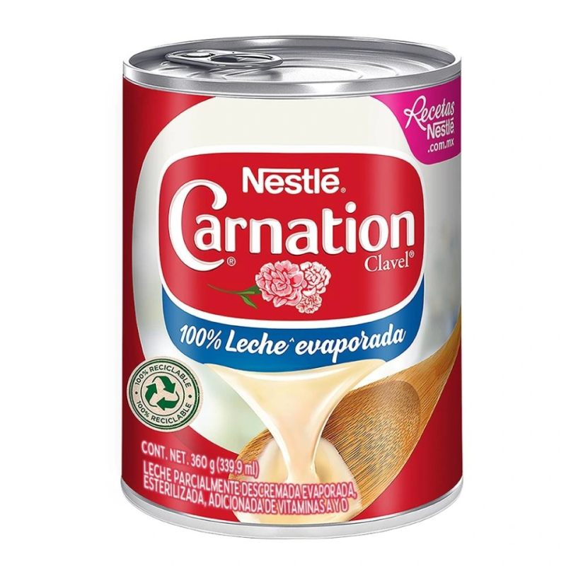 Leche Evaporada Carnation Clavel 360 g / 339.9 ml, Nestlé