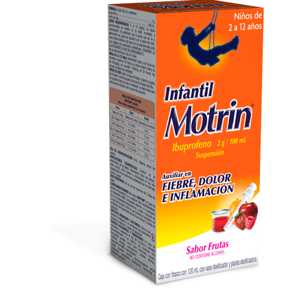 Motrin Infantil 120 ml Suspensión (oral) Lab. Jansseng Cilag (Ibuprofeno 2.000 g / 100 ml)