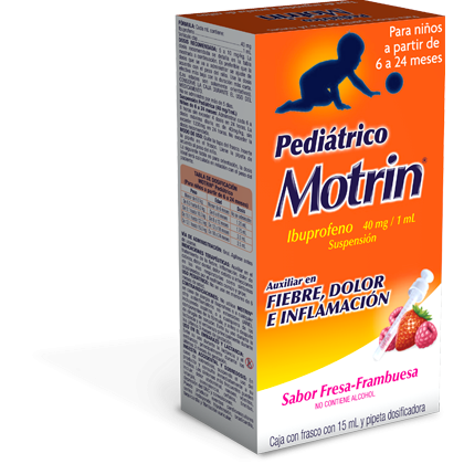 Motrin pediátrico 15 ml Suspensión (oral) Lab. Jansseng Cilag (Ibuprofeno 40.000 mg / ml)