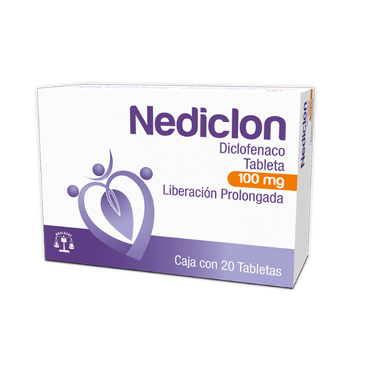 Nediclon 20 Tabletas (liberación prolongada) Lab. Bruluart (Diclofenaco 100.000 mg)