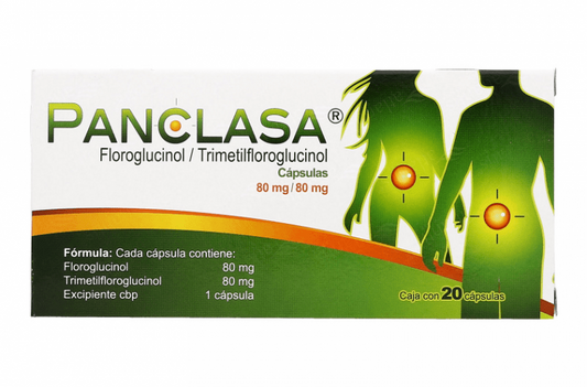 Panclasa 20 cápsulas, Lab. Atlantis (Floroglucinol 80 mg, Trimefloroglucinol 80 mg)