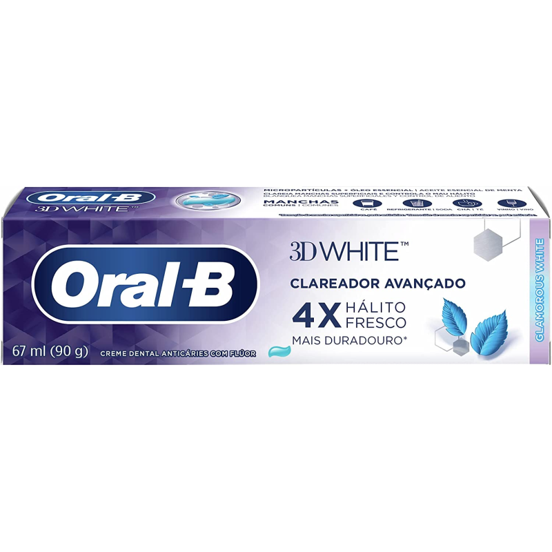 Pasta Dental Oral-B 3D White Glamorous White Artic Mint 90 g, P&G