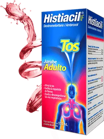 Histiacil NF Jarabe Adulto 150 ml, Lab. Sanofi (Dextrometorfano 225 mg, Ambroxol 225 ml / 100 ml)