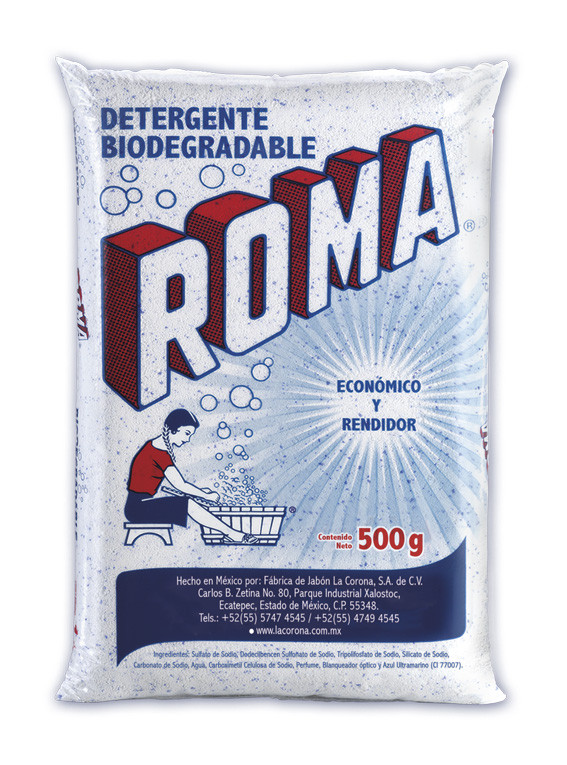 Detergente en polvo Roma 500g, La corona