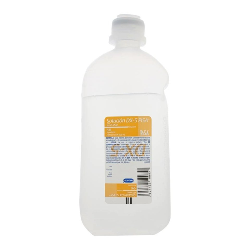 Solución DX-5 1000 ml, Lab. Pisa (Glucosa 5 g / 100 ml)