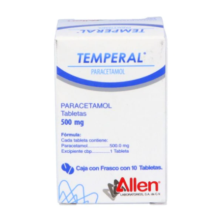 Temperal 10 tabletas, Lab. Allen (Paracetamol 500 mg)