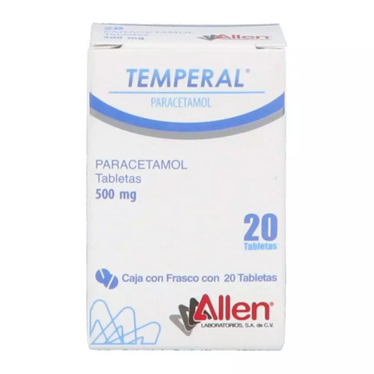 Temperal 20 tab Tabletas Lab. Allen (Paracetamol 500.000 mg)